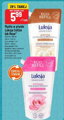 Mydło w płynie Cotton lub Rose promocja w POLOmarket