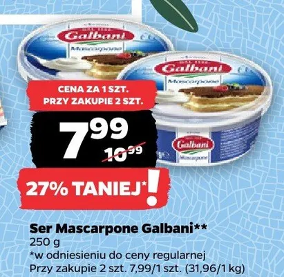 Ser Mascarpone Galbani promocja w Netto