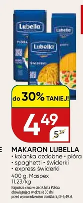 Makaron Lubella pióra promocja w Chata Polska