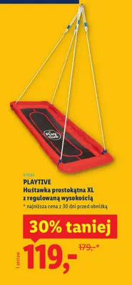 Huśtawka prostokątna XL z regulowaną wysokością Playtive promocja w Lidl