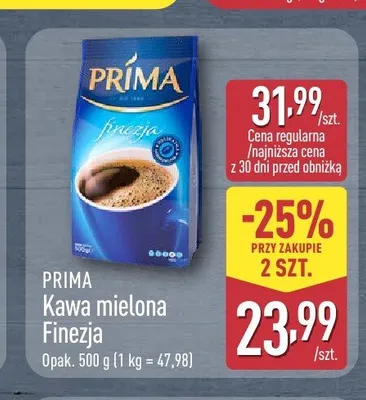 Kawa mielona Prima Finezja promocja w Aldi