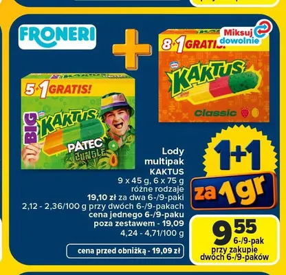 Lody multipak Kaktus promocja w Carrefour