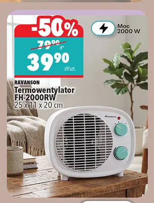 Termowentylator FH-2000RW Ravanson promocja w Biedronka