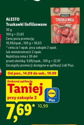 Truskawki liofilizowane Alesto promocja w Lidl