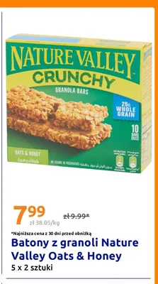 Batony z granoli Nature Valley Oats & Honey 10-pak promocja w Action
