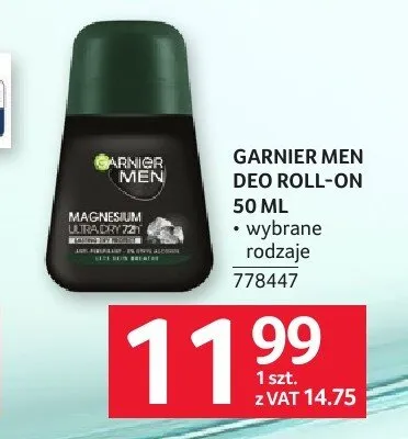 Dezodorant roll-on Garnier Men promocja w Selgros