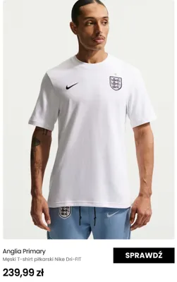 T-shirt piłkarski męski Nike Dri-FIT Anglia Primary promocja w Strefa Mundial