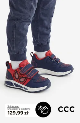 Sneakersy dziecięce z diodami Spiderman promocja w CCC