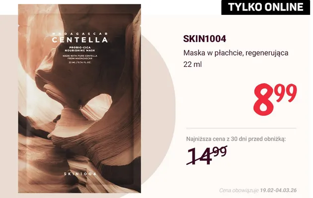 Maska w płachcie, regenerująca promocja w Rossmann