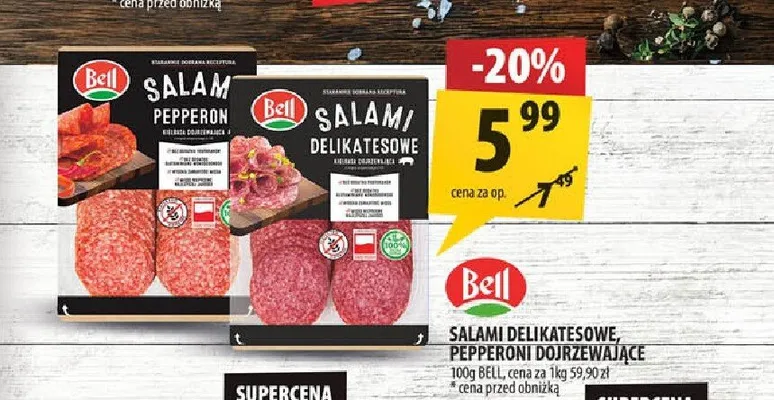 Salami pepperoni dojrzewające BELL promocja w Arhelan