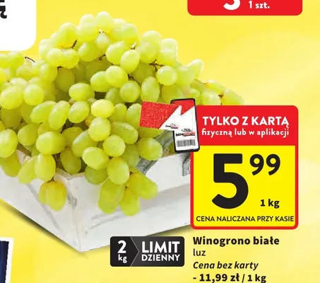 Winogrona białe promocja w Intermarche
