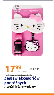 Zestaw akcesoriów podróżnych Hello Kitty 3 części promocja w Action