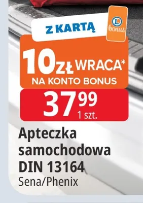 Apteczka samochodowa DIN 13164 Sena/Phenix promocja w Leclerc