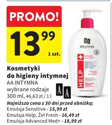 Kosmetyki do higieny intymnej Emulsja Advanced Med+ promocja w Intermarche