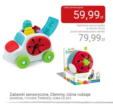 Zabawki sensoryczne Clemmy promocja w Smyk