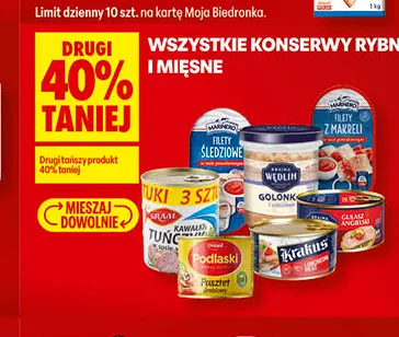 Konserwy rybne i mięsne promocja w Biedronka