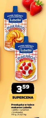 Przekąska w tubce makaron Lubella truskawka promocja w Netto