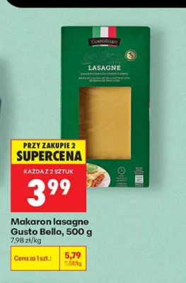 Makaron lasagne Gusto Bello promocja w Biedronka