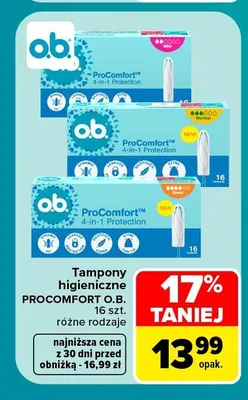 Tampony higieniczne o.b. ProComfort Mini promocja w Carrefour Market