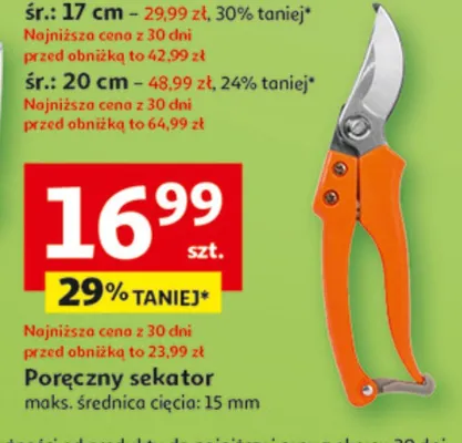 Poręczny sekator maks. średnica cięcia: 15 mm promocja w Auchan