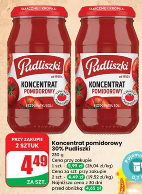 Koncentrat pomidorowy 30% promocja w Dino