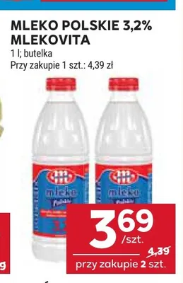 Mleko polskie Mlekovita 3,2% promocja w Stokrotka