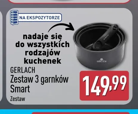 Zestaw 3 garnków Smart Gerlach promocja w Aldi