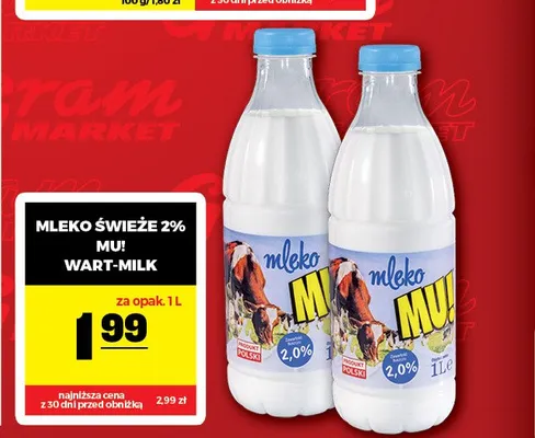 Mleko świeże 2% MU! Wart-Milk promocja w Gram Market