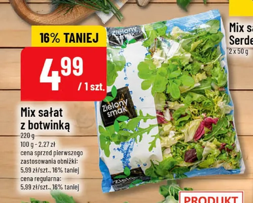 Mix sałat z botwinką Zielony Smak promocja w POLOmarket
