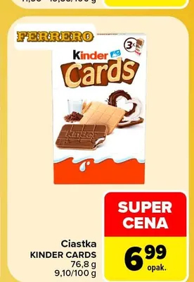 Ciastka Kinder Cards promocja w Carrefour