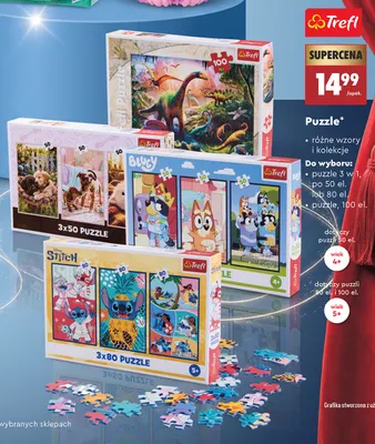 Puzzle 100 el. Trefl promocja w Biedronka