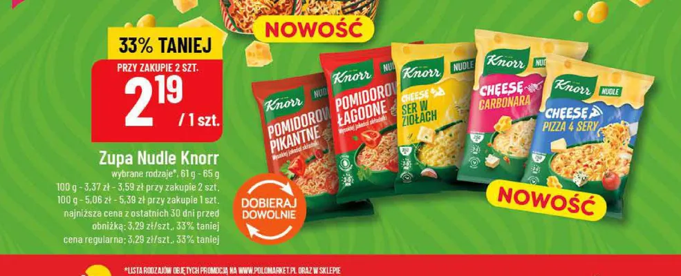 Zupa Nudle Cheese Carbonara Knorr promocja w POLOmarket