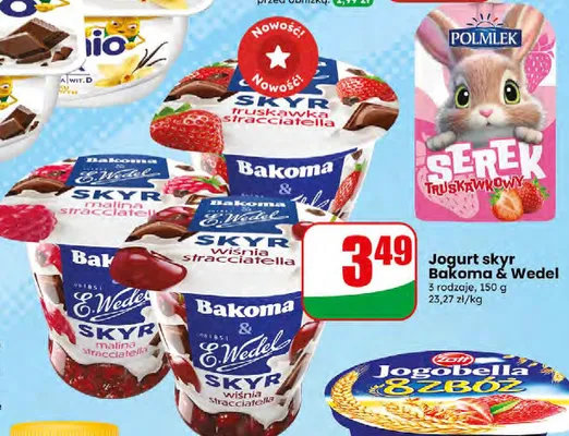 Jogurt skyr 3 rodzaje promocja w Dino
