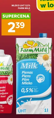 Mleko UHT Farm Milk 0,5% promocja w Stokrotka