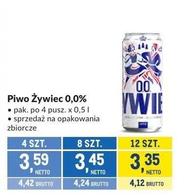 Piwo Żywiec 0,0% promocja w Makro
