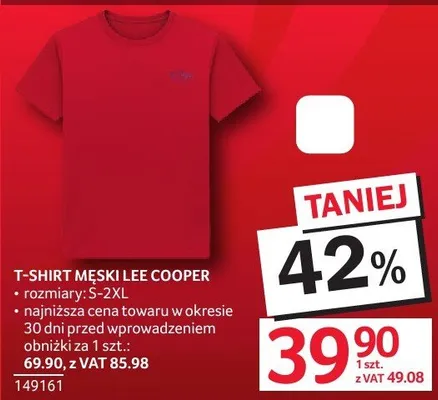 T-shirt męski Lee Cooper rozmiary S-2XL promocja w Selgros