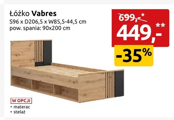 Łóżko Vabres promocja w Black Red White