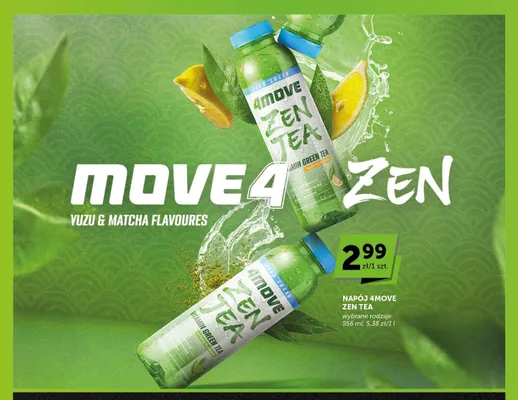 Napój herbata mrożona 4MOVE Zen Tea Yuzu Flavour promocja w ABC