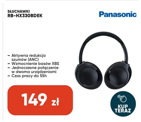 Słuchawki bezprzewodowe Panasonic RB-HX330BDEK promocja w Max Elektro