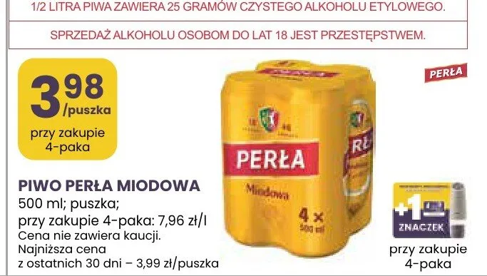 Piwo Perła Miodowa promocja w Stokrotka