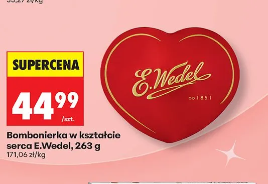 Bombonierka w kształcie serca E.Wedel promocja w Biedronka