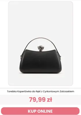 Torebka kopertówka do ręki z cyrkoniowym zatrzaskiem Renee promocja w Renee