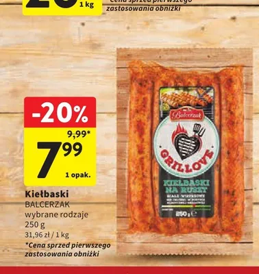 Kiełbaski na ruszt białe wędzone Balcerzak promocja w Intermarche