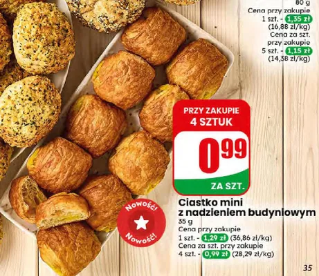 Ciastko mini z nadzieniem budyniowym promocja w Dino