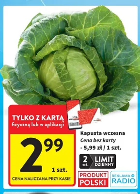 Kapusta wczesna polska promocja w Intermarche