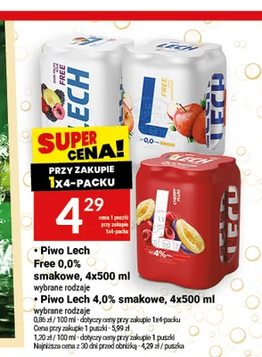 Piwo Lech 4,0% smakowe promocja w Twój Market