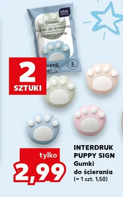 Gumki do ścierania Interdruk Puppy Sign 2-pak promocja w Kaufland