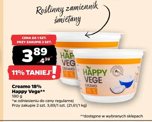 Creamo 18% Happy Vege promocja w Netto