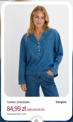 Tunika jeansowa Bonprix promocja w bonprix