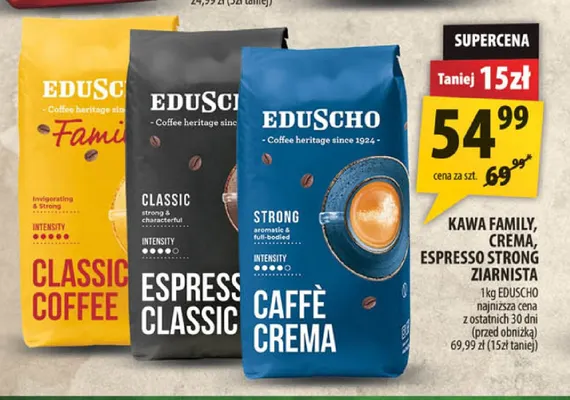 Kawa ziarnista Espresso Strong Eduscho promocja w Arhelan